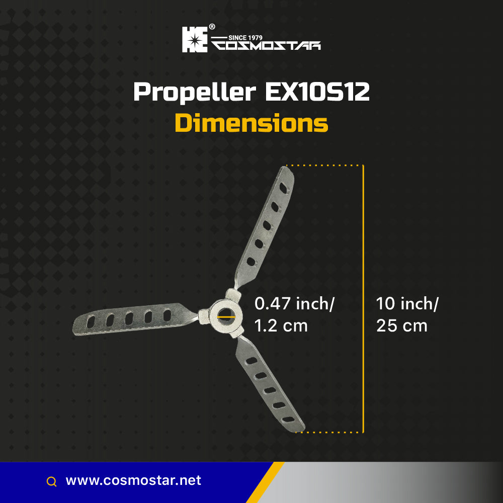 Cosmostar EX10S12 10 inches Expandable Stainless Steel Agitator Mixing Blade Compatible with 0.47โ /12mm Shaft