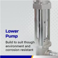 COSMOSTAR P0201 2" 2:1  Pneumatic Piston Transfer Pump (Stainless Steel, 55 Gallon Type)