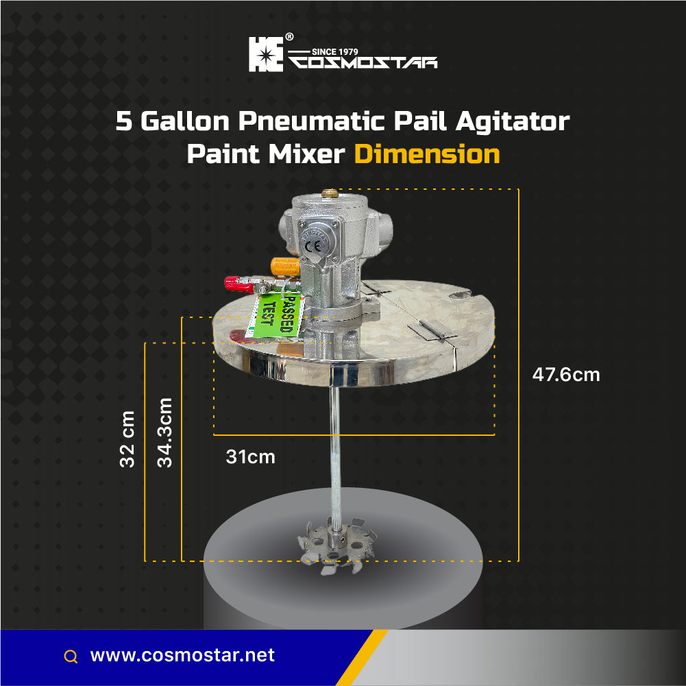 M0705 Round Cover 5 Gallon Pneumatic Pail Agitator