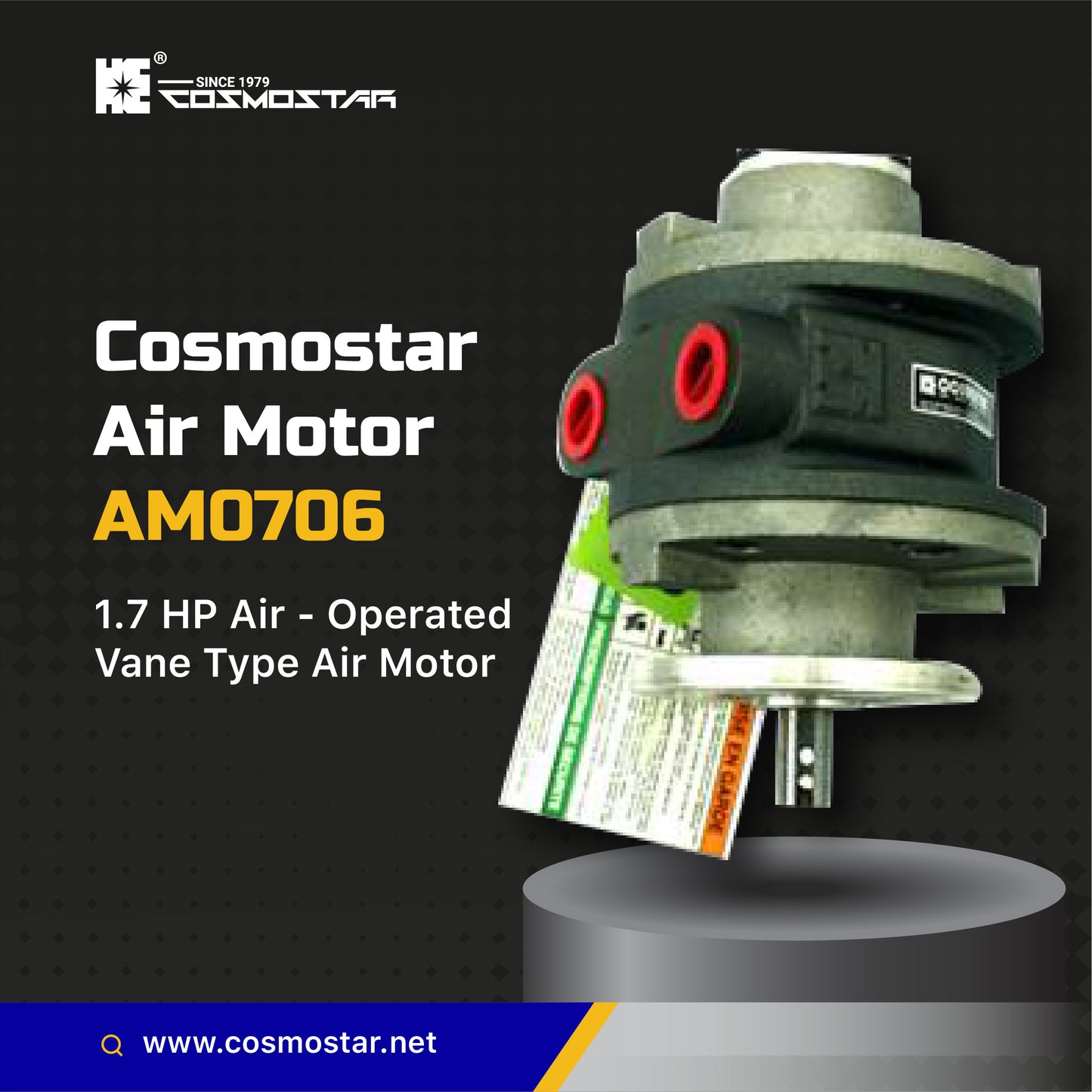 COSMOSTAR AM0706 3.6 HP Vane Type Air Motor