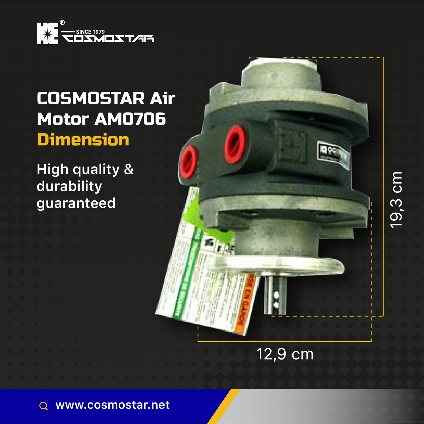 COSMOSTAR AM0706 3.6 HP Vane Type Air Motor