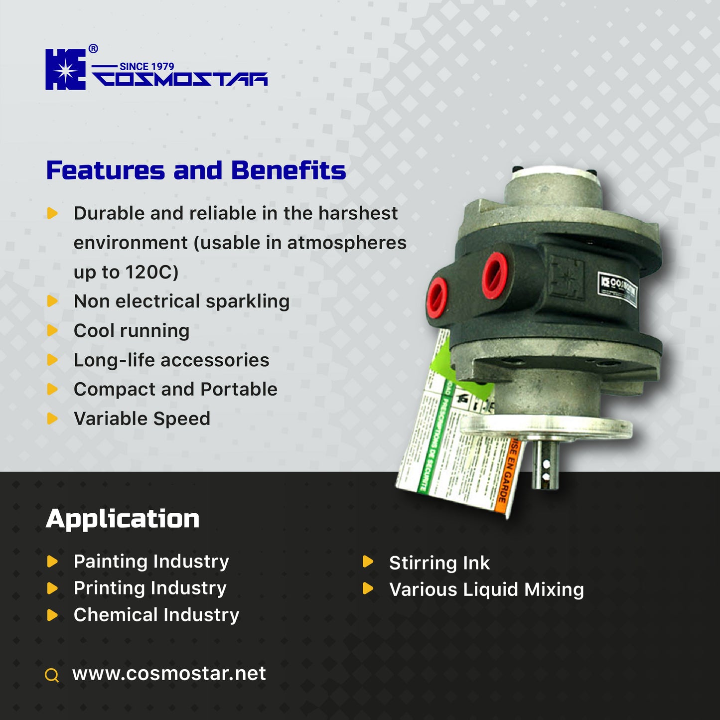 COSMOSTAR AM0706 3.6 HP Vane Type Air Motor