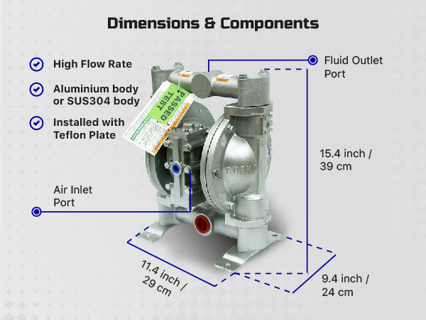 COSMOSTAR D0906 1"  Double Diaphragm Trnasfer Pump