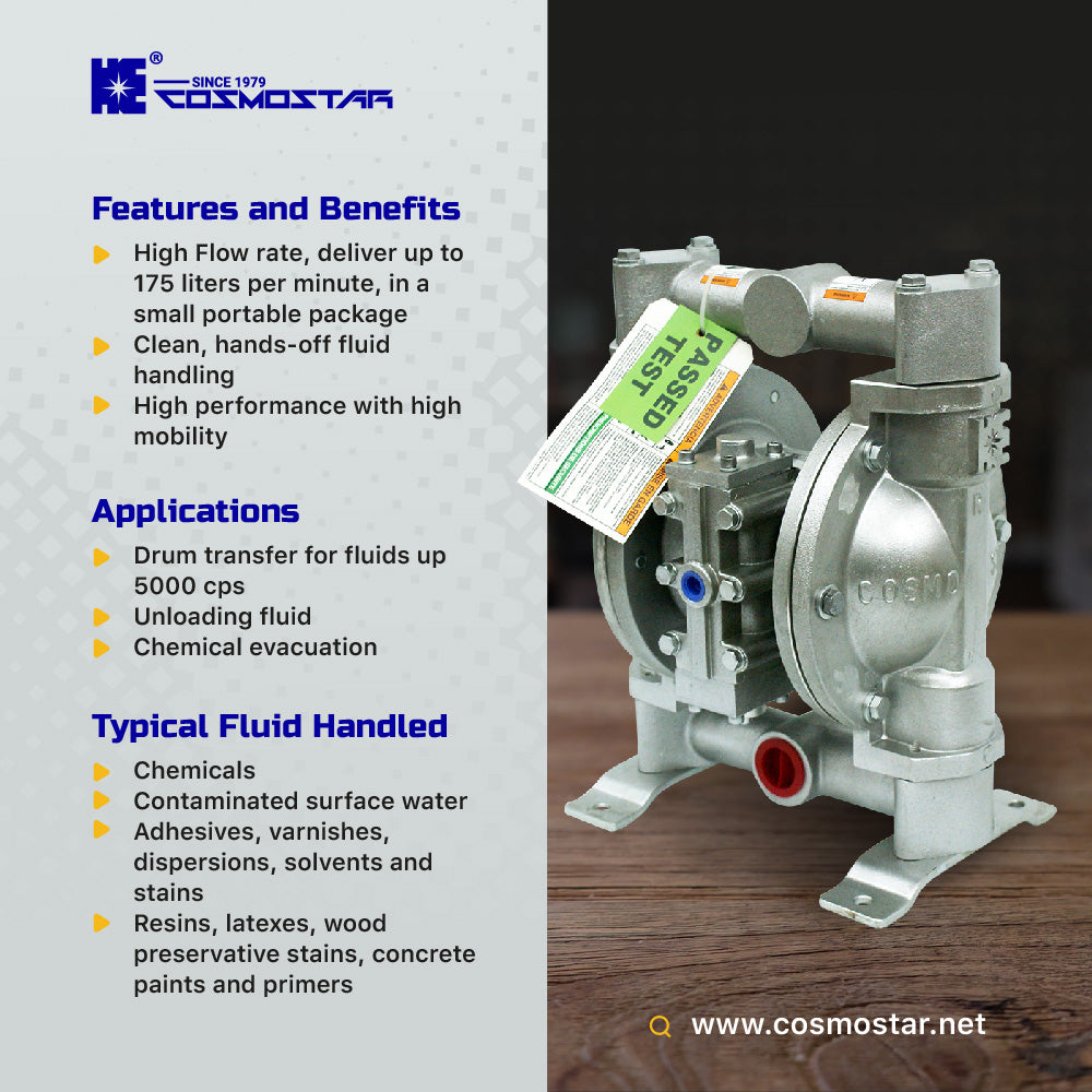 COSMOSTAR D0906 1"  Double Diaphragm Trnasfer Pump