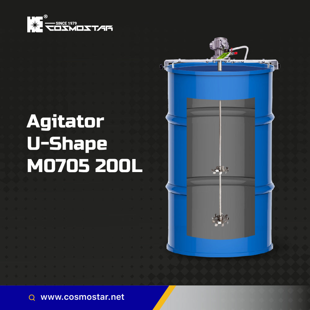 COSMOSTAR 1/8HP 55 Gallon Pneumatic Agitator Adjustable Drum Bucket Paint Mixer