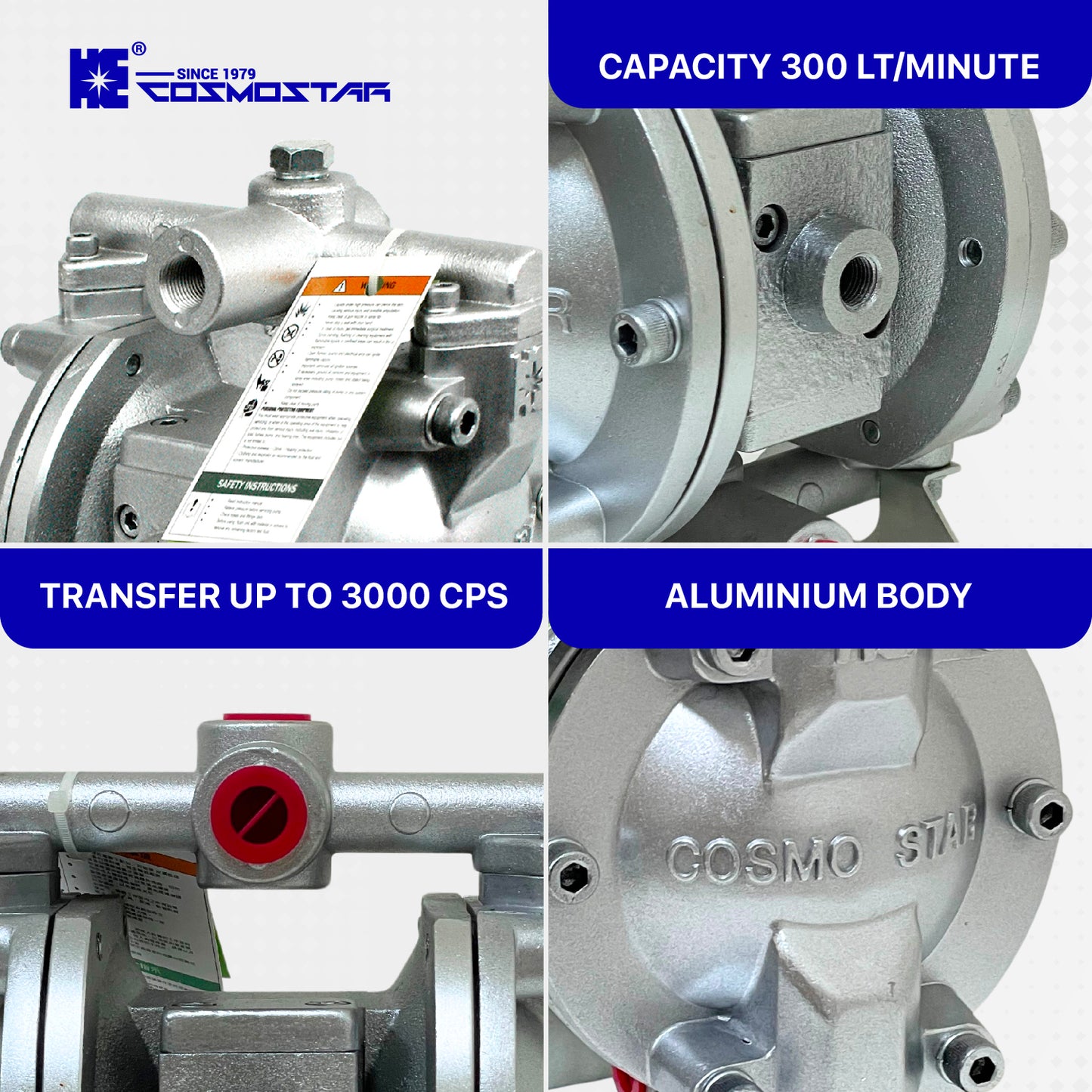COSMOSTAR D0902 3/8" Double Diaphragm Transfer Pump