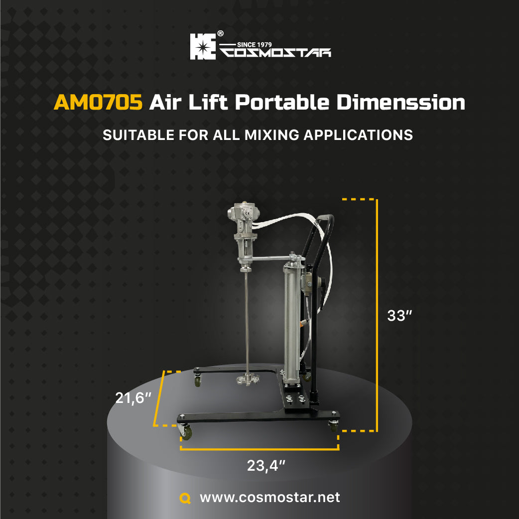 COSMOSTAR M0705 5 Gallon Pneumatic Lift Cart Mount Agitator