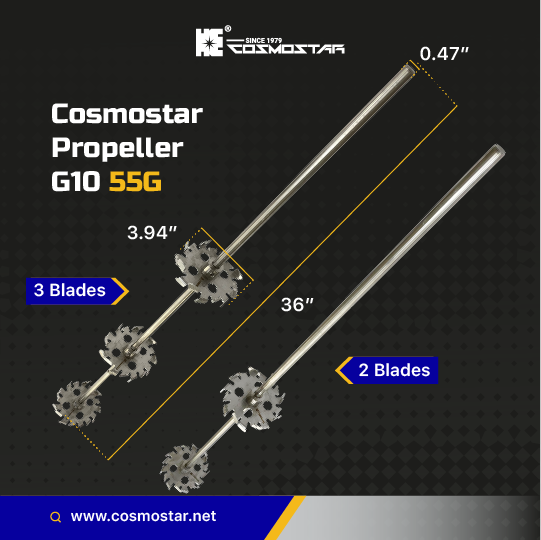 COSMOSTAR Stainless Steel Mixing 3.94" Gear Blade 55 Gallon Paint Mixer Stirring Propeller Tools