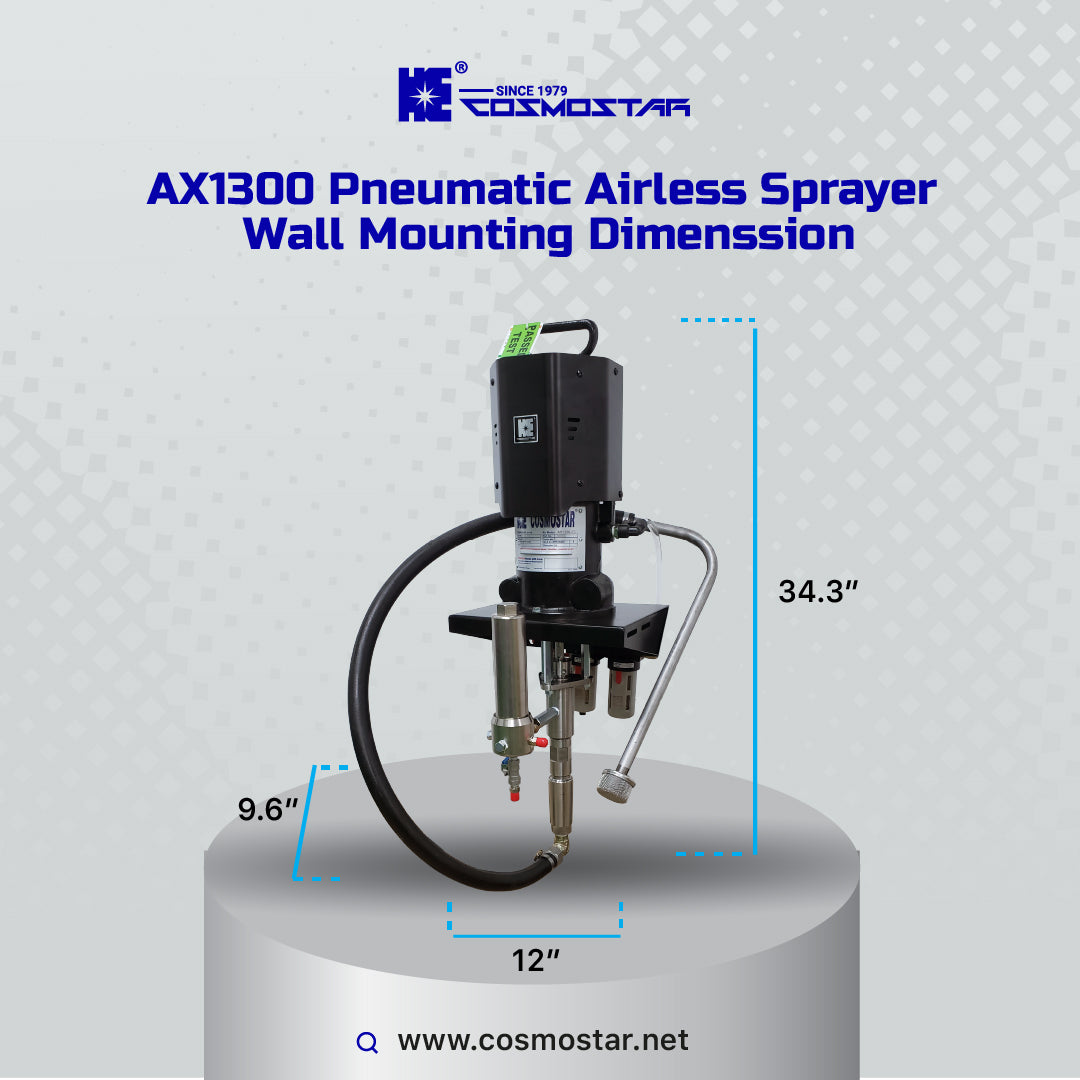 COSMOSTAR AX1300 30:1 Pneumatic Airless Sprayer -Wall Mount