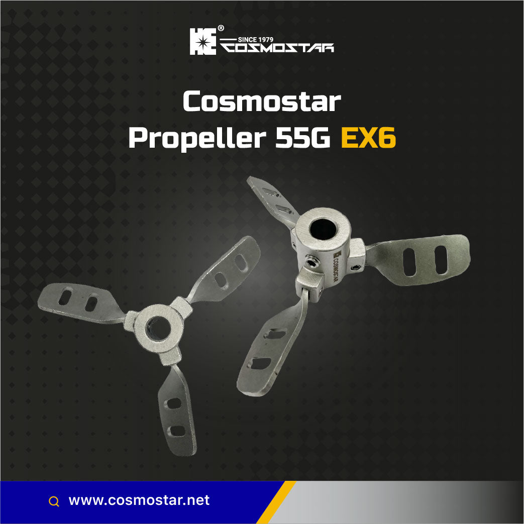 COSMOSTAR Stainless Steel Mixing Expandable Blade 55 Gallon Paint Mixer Stirring Propeller Tools with ⌀0.47” Shaft Rod, Expandable ⌀ 6 in.