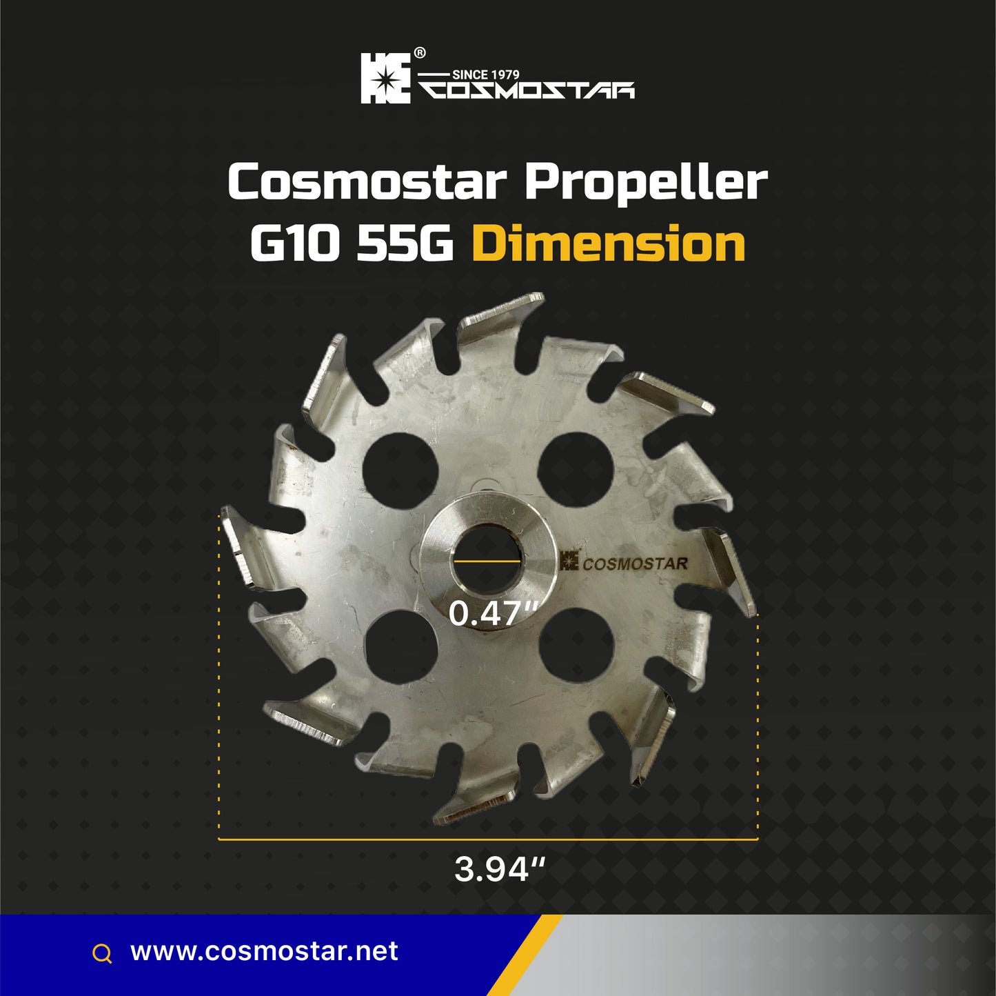 COSMOSTAR Stainless Steel Mixing 3.94" Gear Blade 55 Gallon Paint Mixer Stirring Propeller Tools