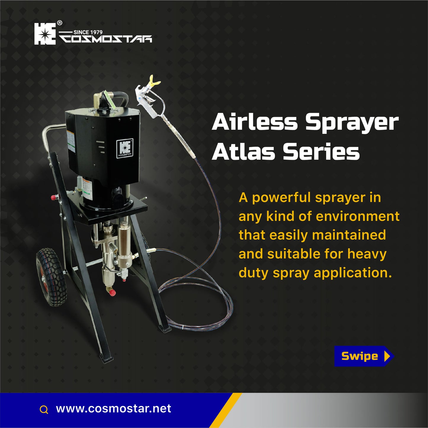 COSMOSTAR Atlas 10" AX0115 65:1 Pneumatic Airless Sprayer