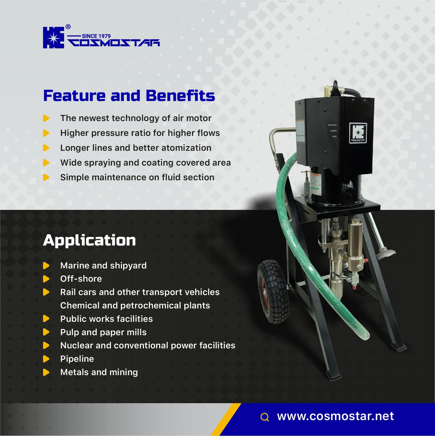 COSMOSTAR AX0110 ATLAS 45:1 Pneumatic Airless Sprayer