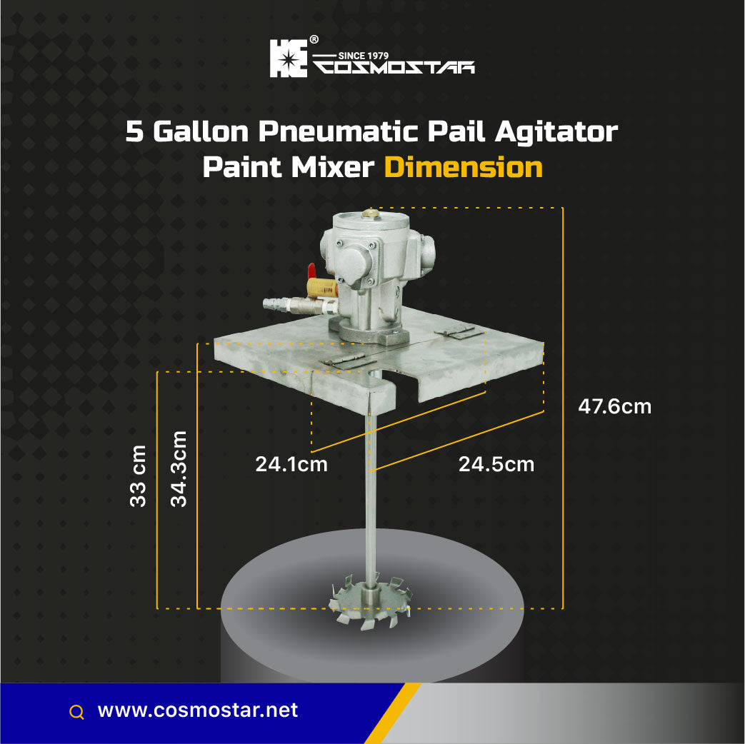 COSMOSTAR M0705 5 Gallon Pneumatic Square Pail Agitator
