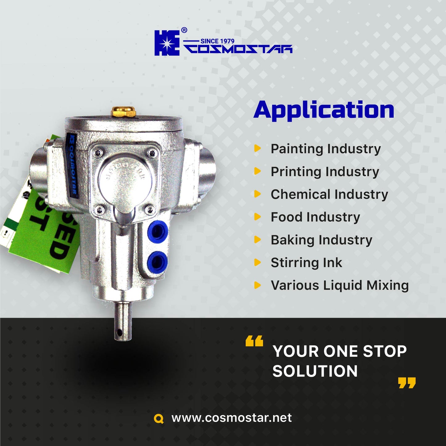 COSMOSTAR AM0705 1/8HP Radial Three-Piston  Air Motor