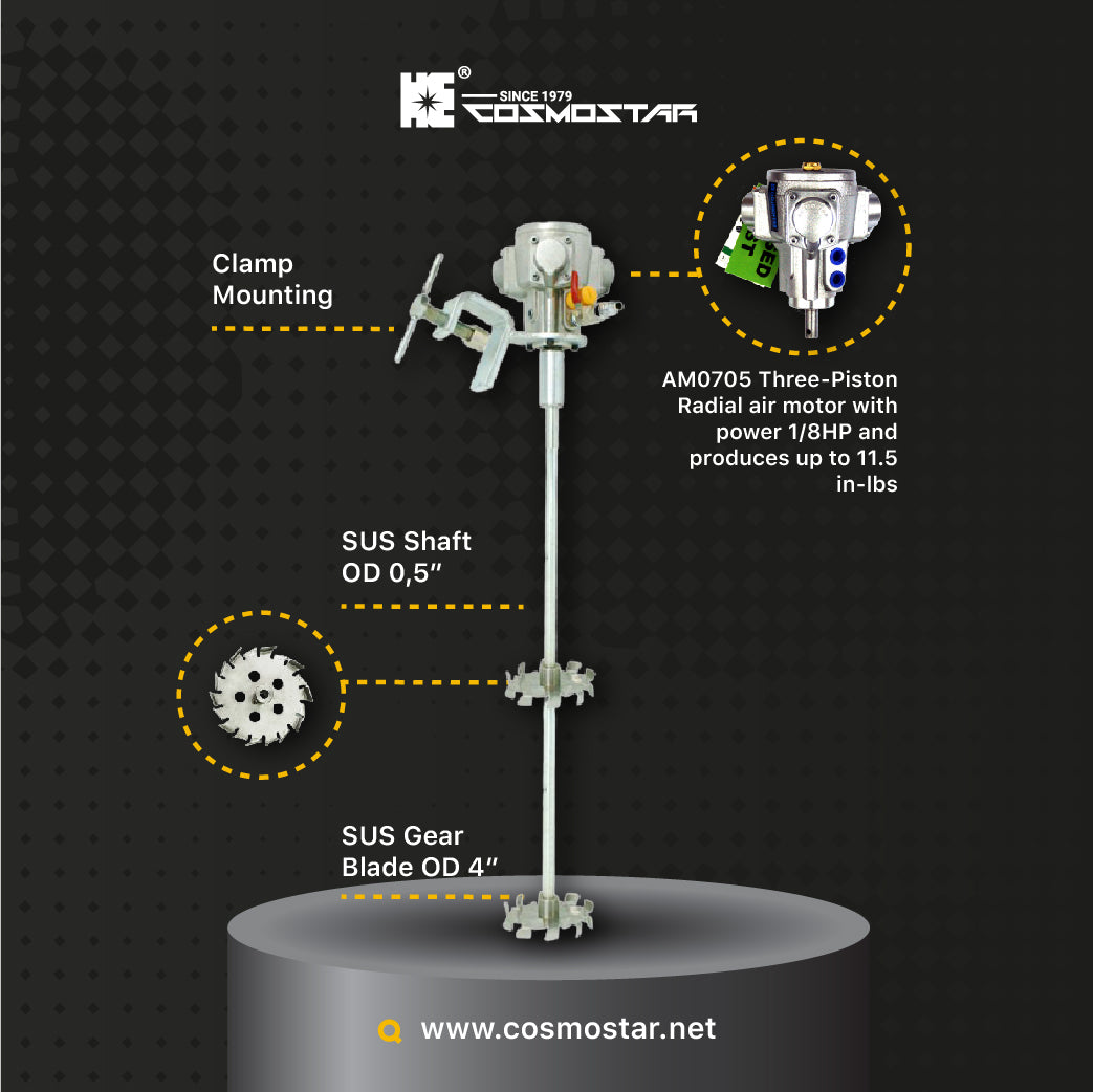 COSMOSTAR M0705 55 Gallon Pneumatic Agitator Clamp Mount