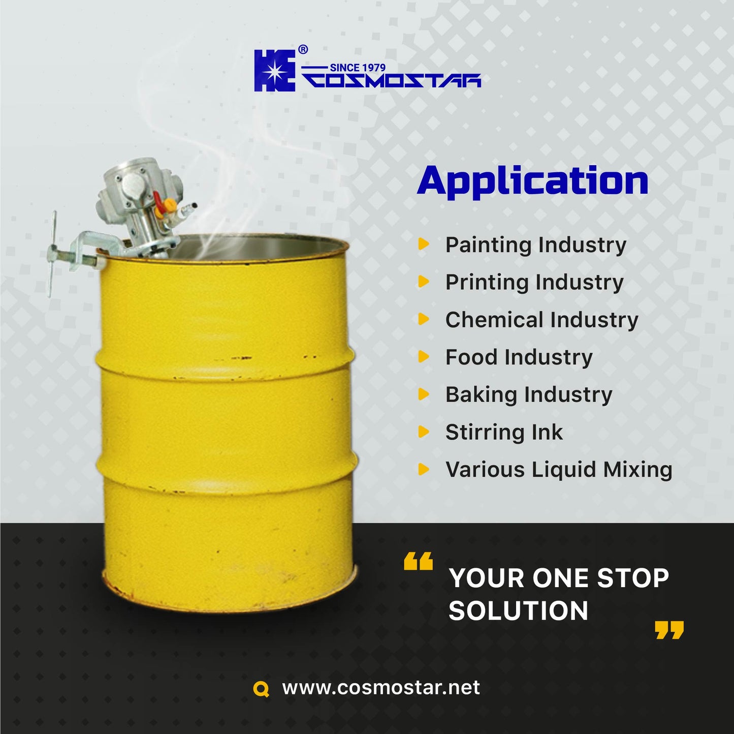 COSMOSTAR M0705 55 Gallon Pneumatic Agitator Clamp Mount