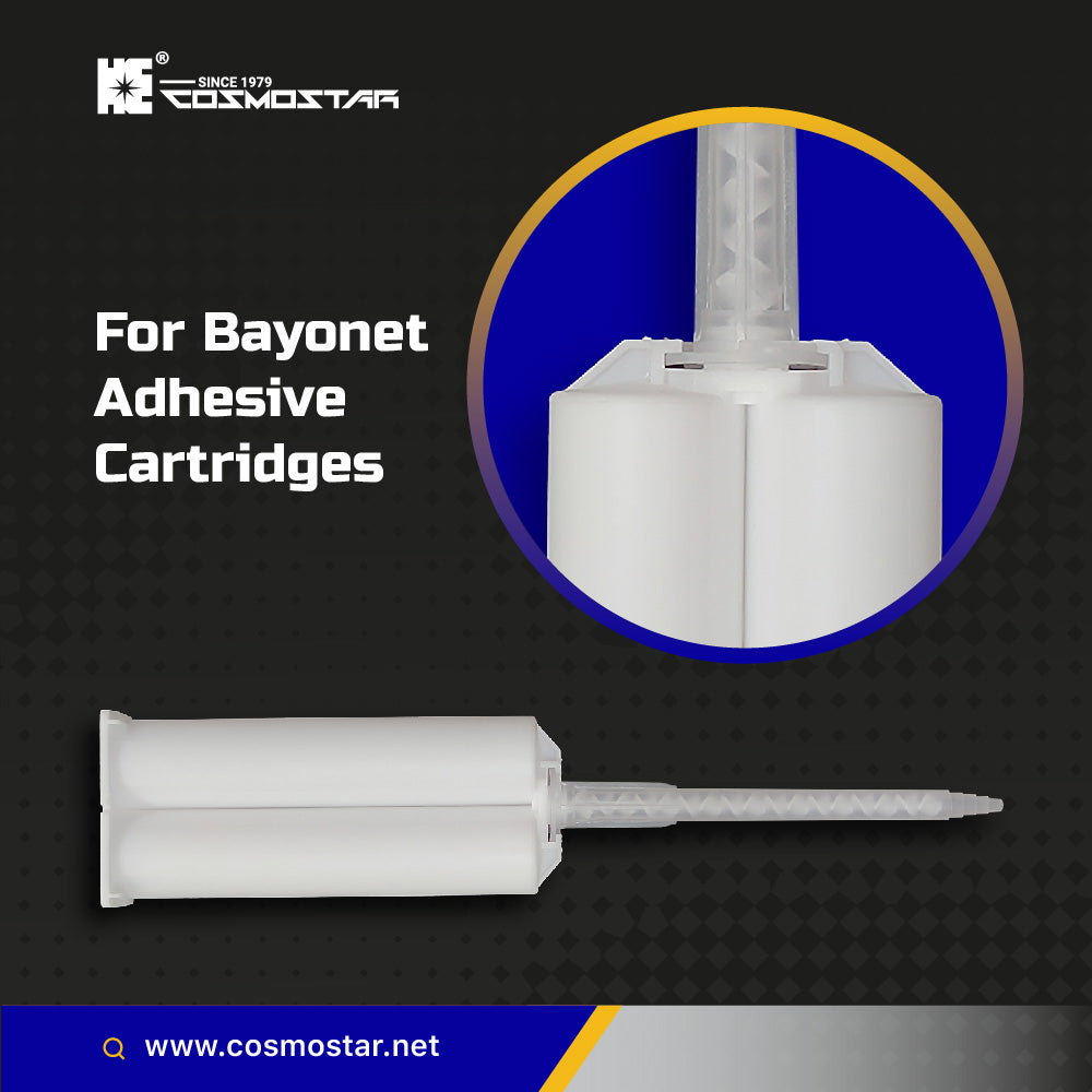 CosmoMix RCS06-17S 500 Pieces, Helical Static Mixer Nozzle Tube Tip, Bayonet Connection, 4 Inches, 17 Elements