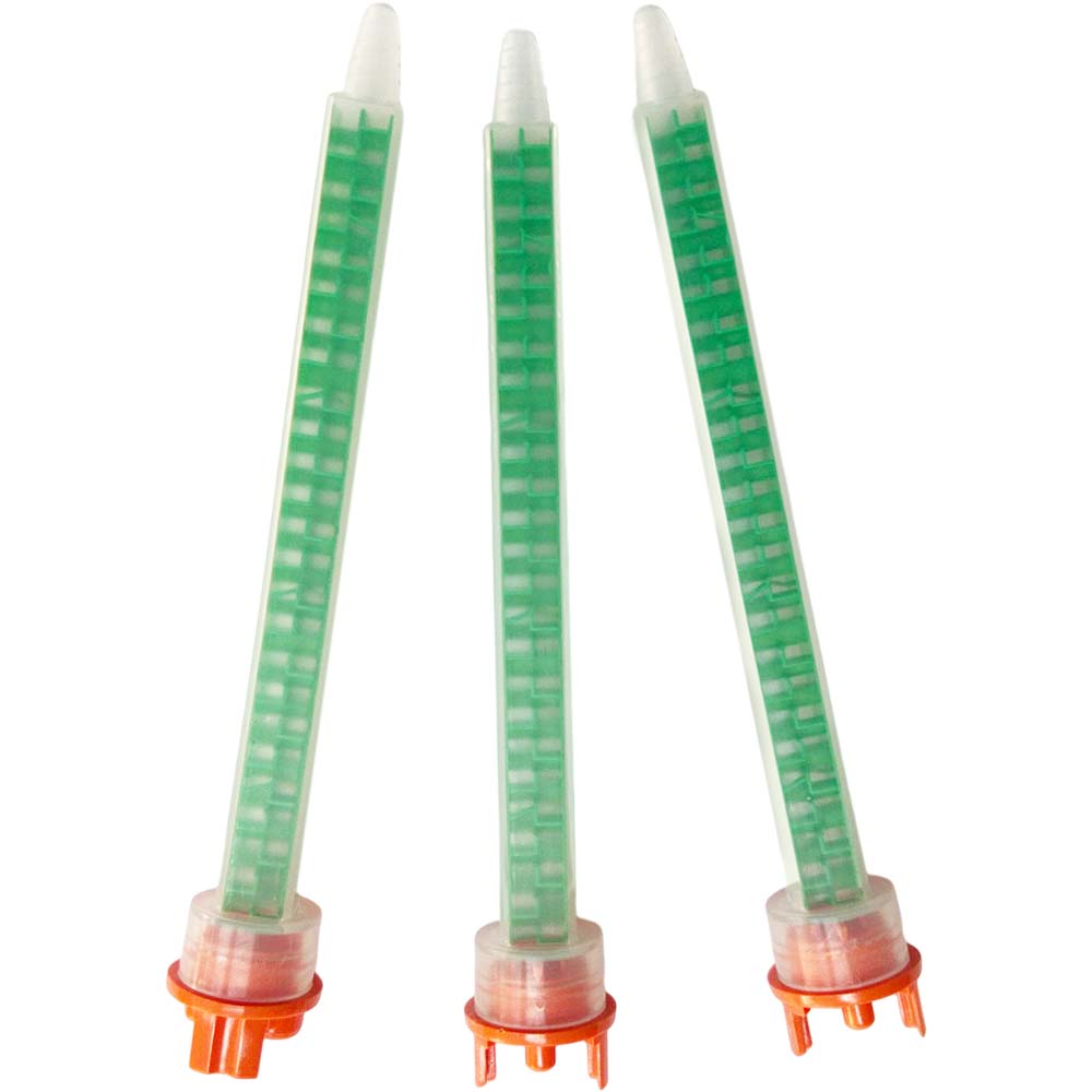 CosmoMix RSF10-11-24S 100 Pieces, Square Static Mixer Nozzle Tube Tip, F System for 4:1/10:1 Mixing Ratio, 7.1 Inches, 24 Elements