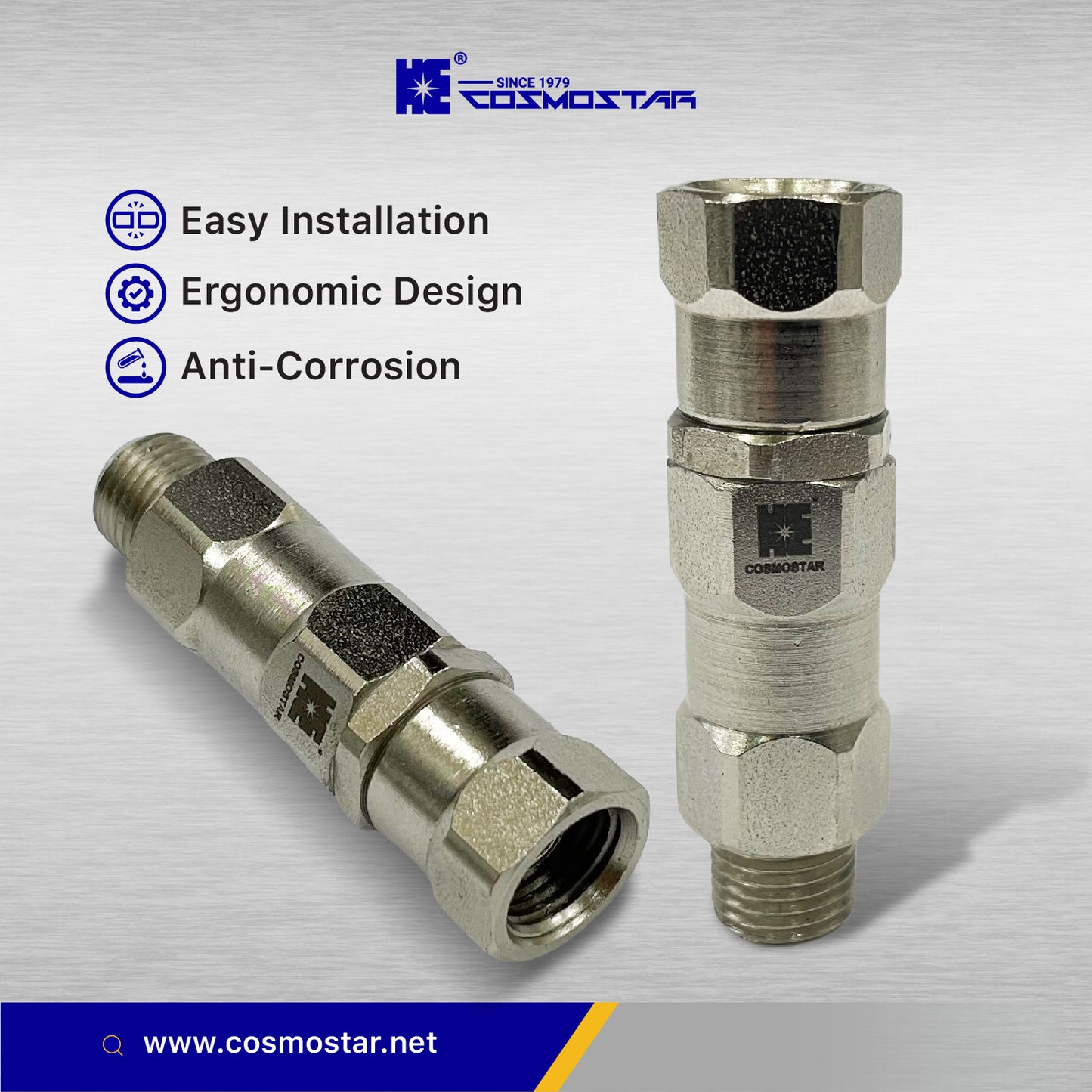 Cosmostar 360° 1/4" Inch Pressure Swivel Joint for Airless Hose, Gun and Sprayer (Ships from USA)