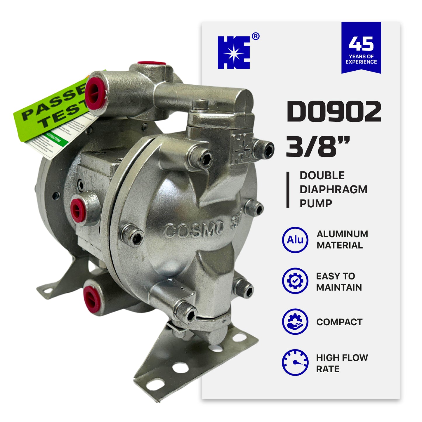 COSMOSTAR D0902 3/8" Double Diaphragm Transfer Pump