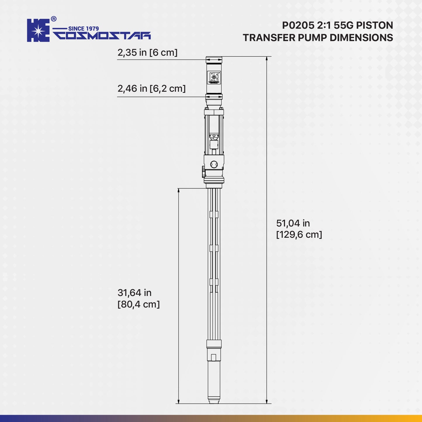 COSMOSTAR P0205 2:1 55 Gallon Pneumatic Polyurea  Piston Pump