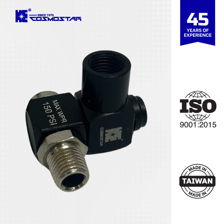 Cosmostar 1/4" NPT 360° Swivel Air Hose Connector (2-Pack)