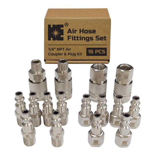 Cosmostar 16-Piece 1/4" NPT  Air Hose Fittings Set
