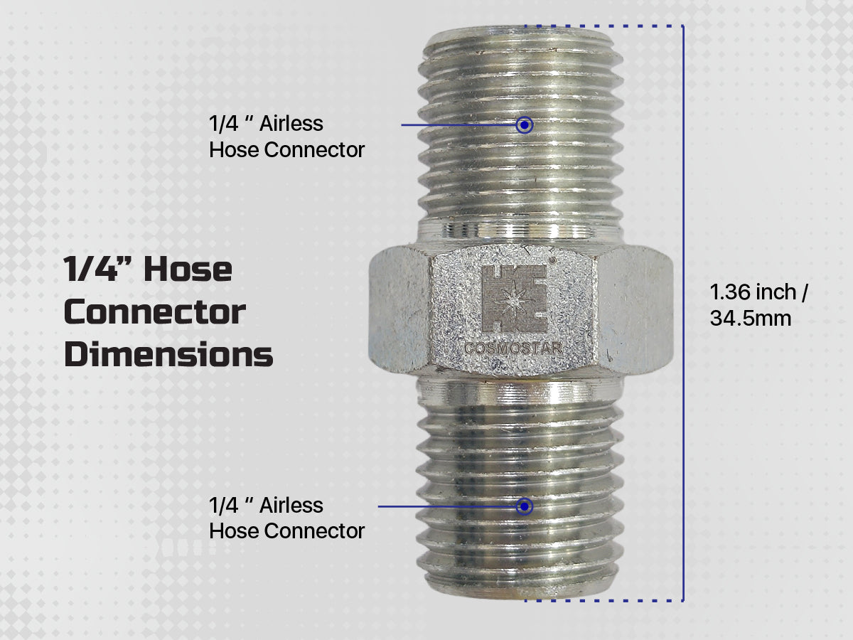 Cosmostar 1/4" x 1/4" Hose Fitting for Connecting 1/4" Airless Paint Hoses, Compatible with 243025-3 pcs (NGG0404S-3P)