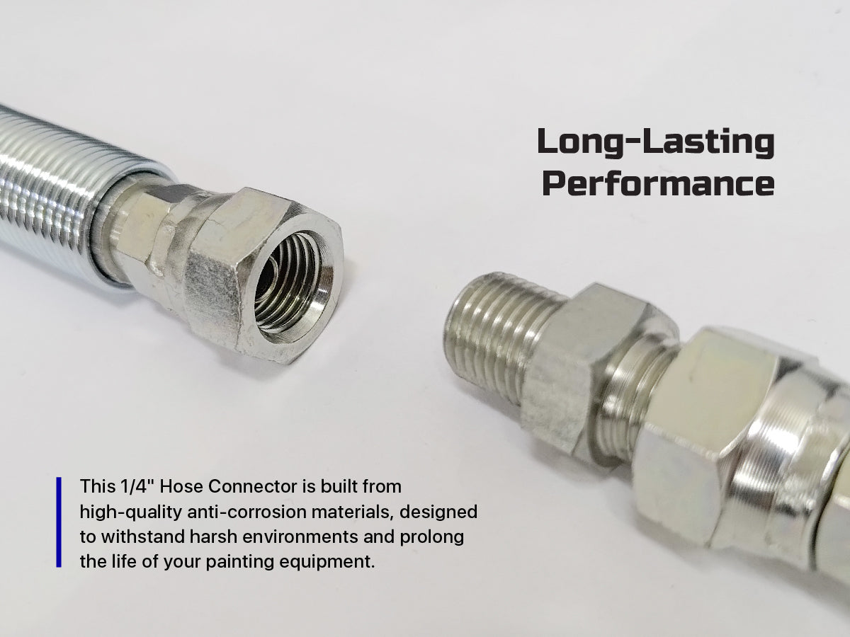 Cosmostar 1/4" x 1/4" Hose Fitting for Connecting 1/4" Airless Paint Hoses, Compatible with 243025-3 pcs (NGG0404S-3P)