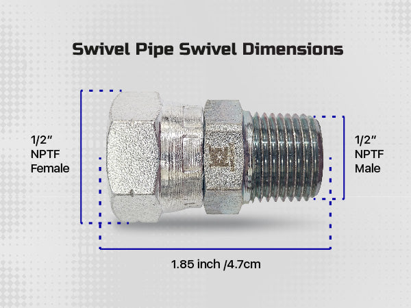 Cosmostar 1/2" NPTF Male x 1/2" NPSM Female Swivel Hydraulic Adapter