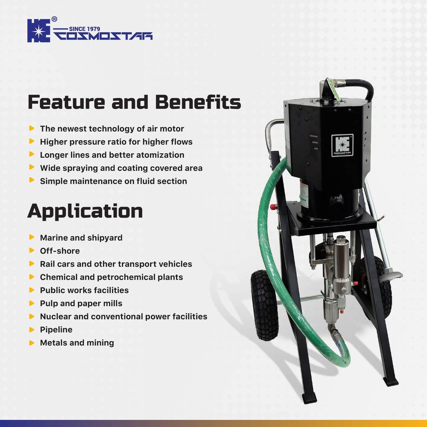 COSMOSTAR Atlas 10" AX0117 73:1 Pneumatic Airless Sprayer
