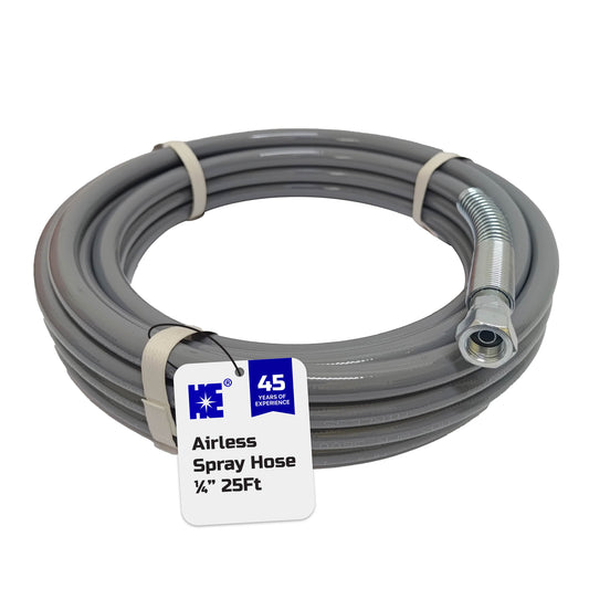 Cosmostar 1/4" x 25 feet Airless Sprayer Hose - 3600 PSI Max Pressure, Durable & Universal Fit Whip Hose (R70425F)