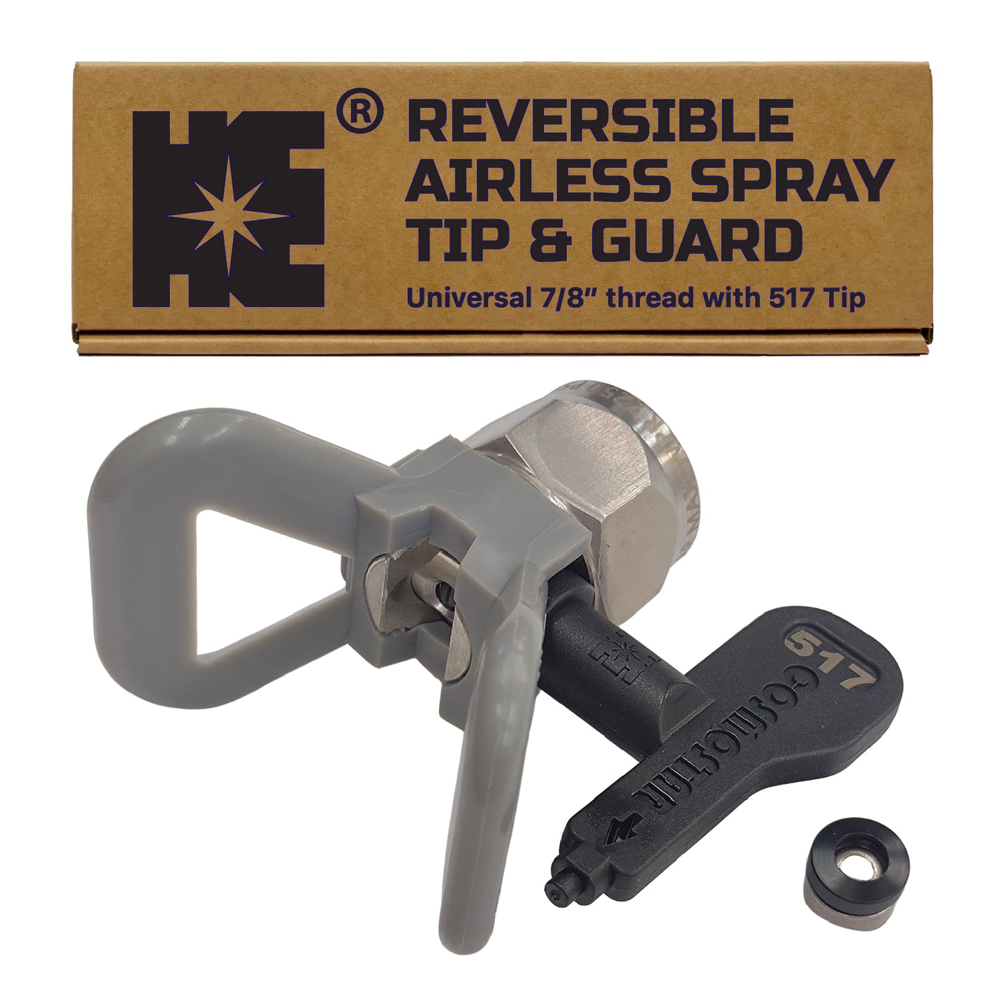 Cosmostar 7/8" Reversible Airless Spray Tip & Guard – 517 Tip Included