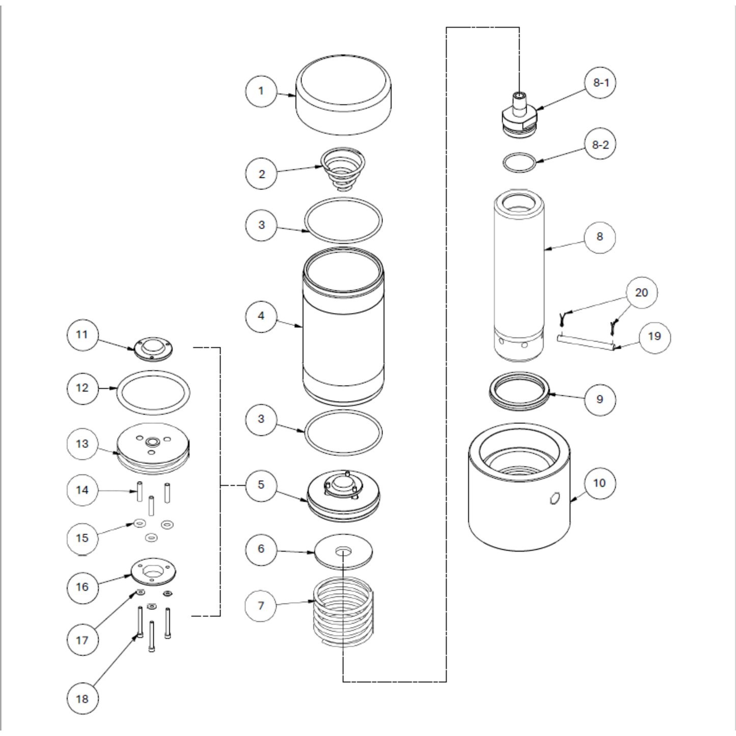 P0204 Transfer Pump Air Motor Repair Kit PN: M003RK-A