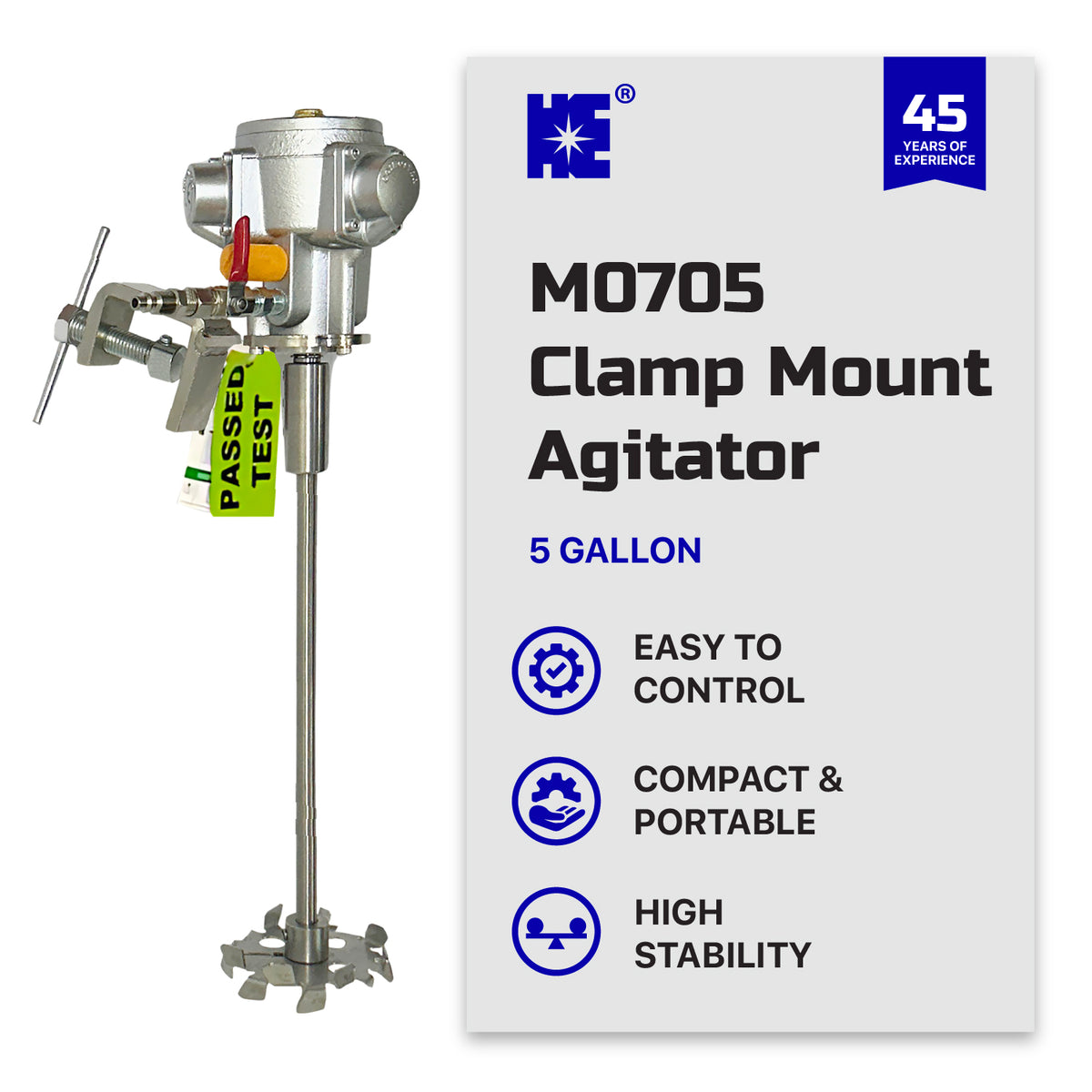 COSMOSTAR M0705 5 Gallon Pneumatic Agitator Clamp Mount