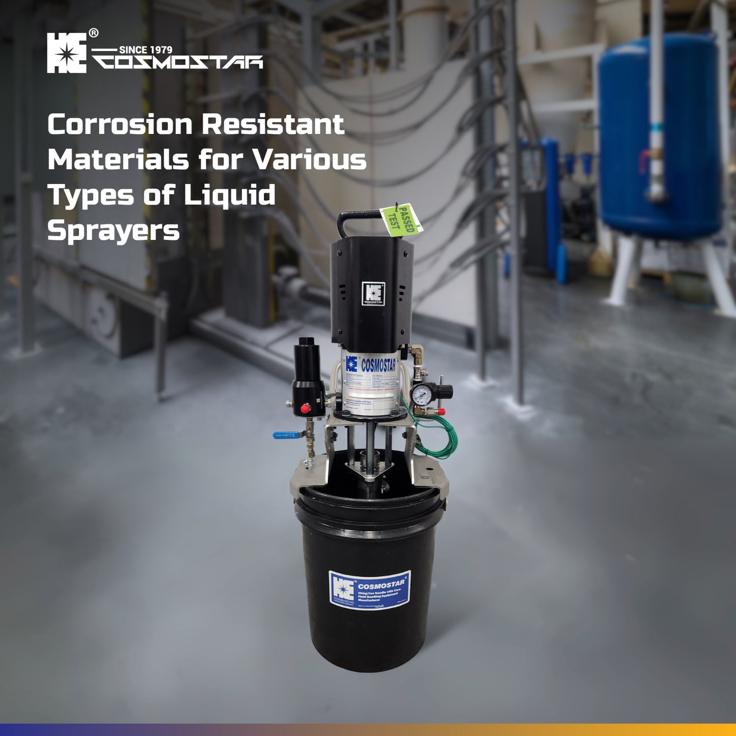 Cosmostar AX1450-UC 23:1 Pneumatic Airless Paint Sprayer, U-Shape Mount for 5-Gallon Pail