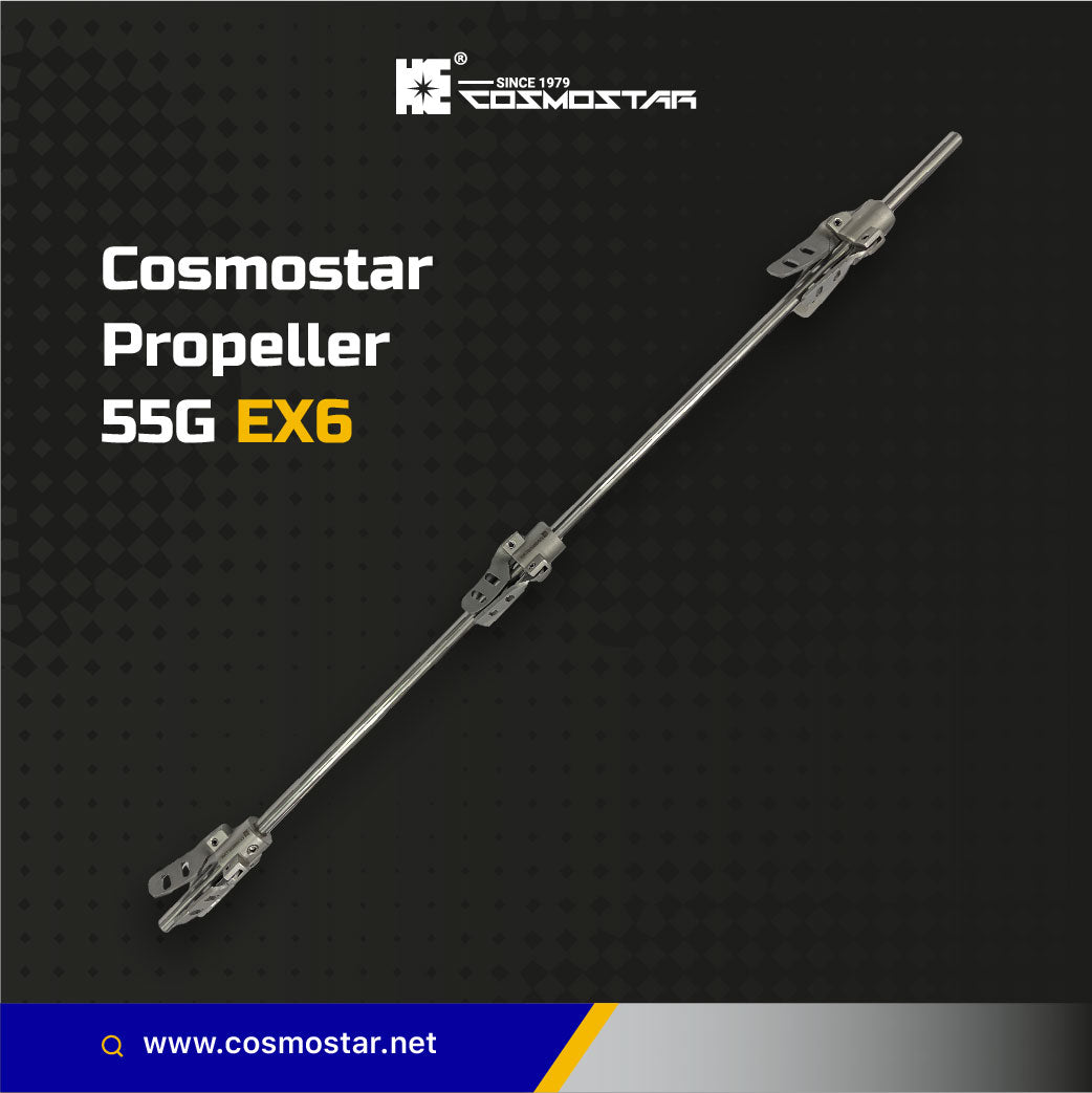 COSMOSTAR Stainless Steel Mixing Expandable Blade 55 Gallon Paint Mixer Stirring Propeller Tools with ⌀0.47” Shaft Rod, Expandable ⌀ 6 in.