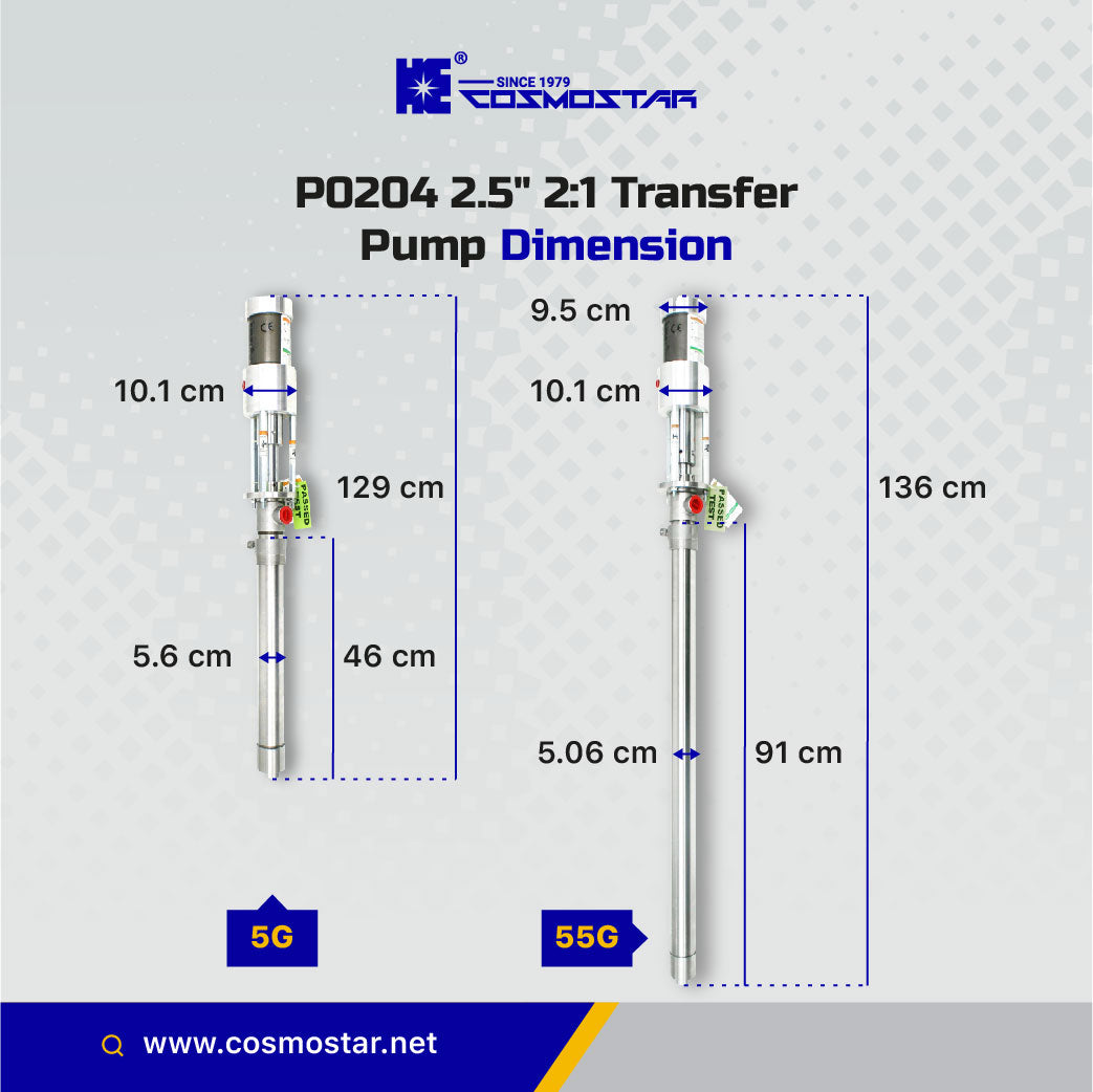 COSMOSTAR P0204 2.5" HI FLUX 2:1  Pneumatic Piston Transfer Pump