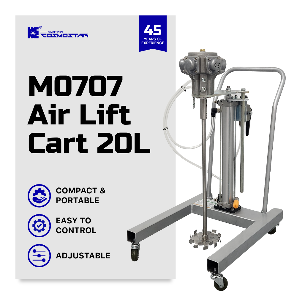 COSMOSTAR M0707 5 Gallon Pneumatic Lift Cart Mount Agitator