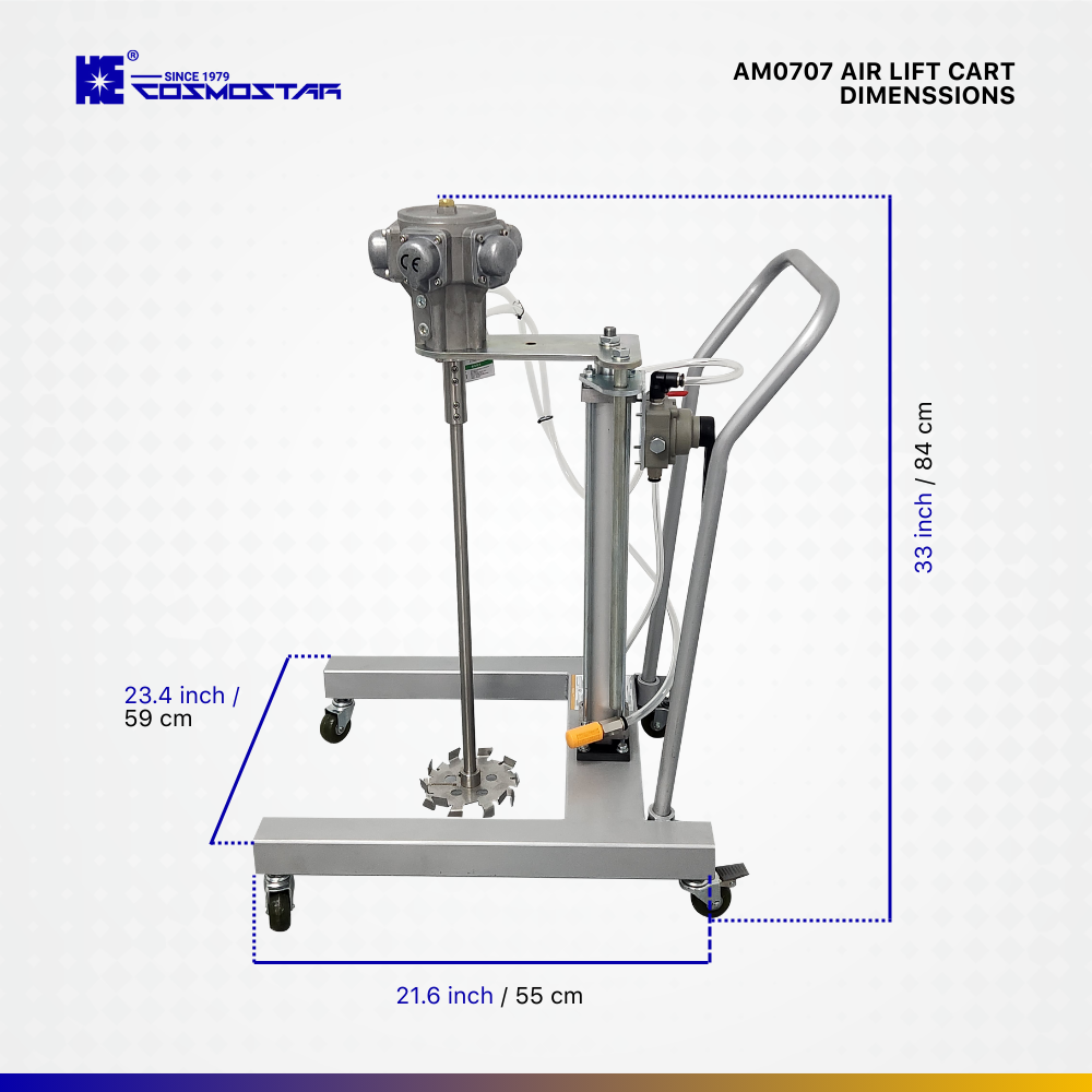 COSMOSTAR M0707 5 Gallon Pneumatic Lift Cart Mount Agitator