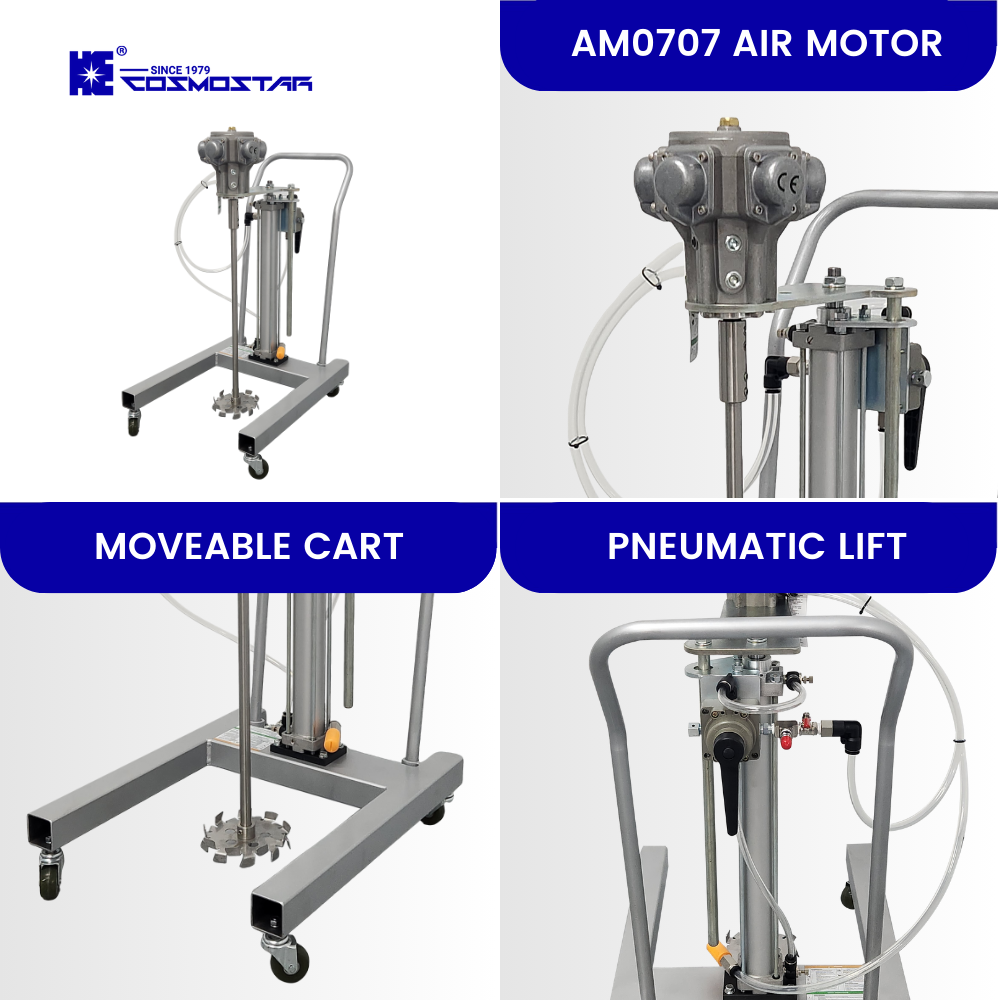 COSMOSTAR M0707 5 Gallon Pneumatic Lift Cart Mount Agitator