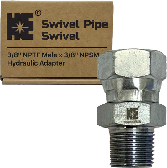 Cosmostar 3/8" NPTF Male x 3/8" NPSM Female Swivel Hydraulic Adapter