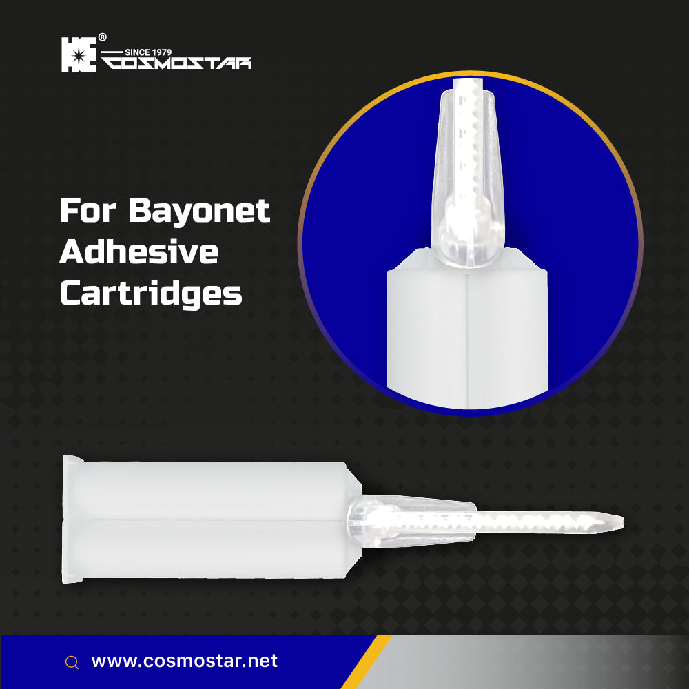 CosmoMix RCS03-17S, 500 Pieces, Helical Static Mixer Nozzle Tube Tip, Bayonet Connection, 2.44 Inches, 17 Elements