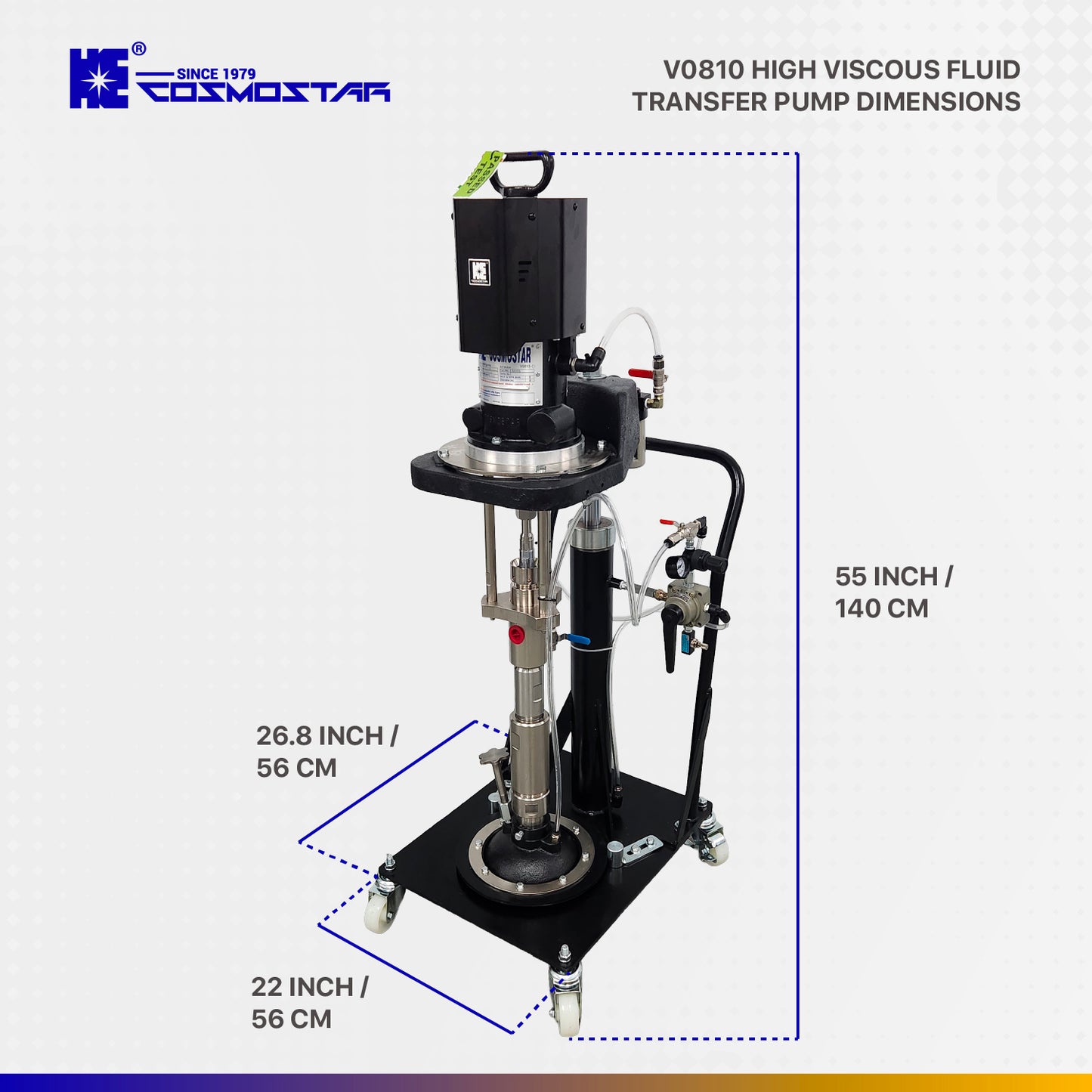 V0810 ViscoPro 20:1 High Viscous Fluid Transfer Ram-Mounted Pump 5G